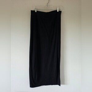 ROOTS | Long Skirt Knit Black Side Split Sz LARGE
